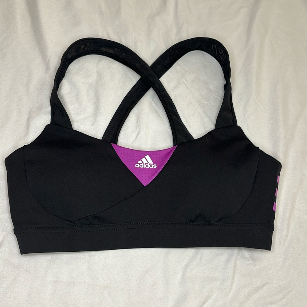 Adidas sports bra black size small